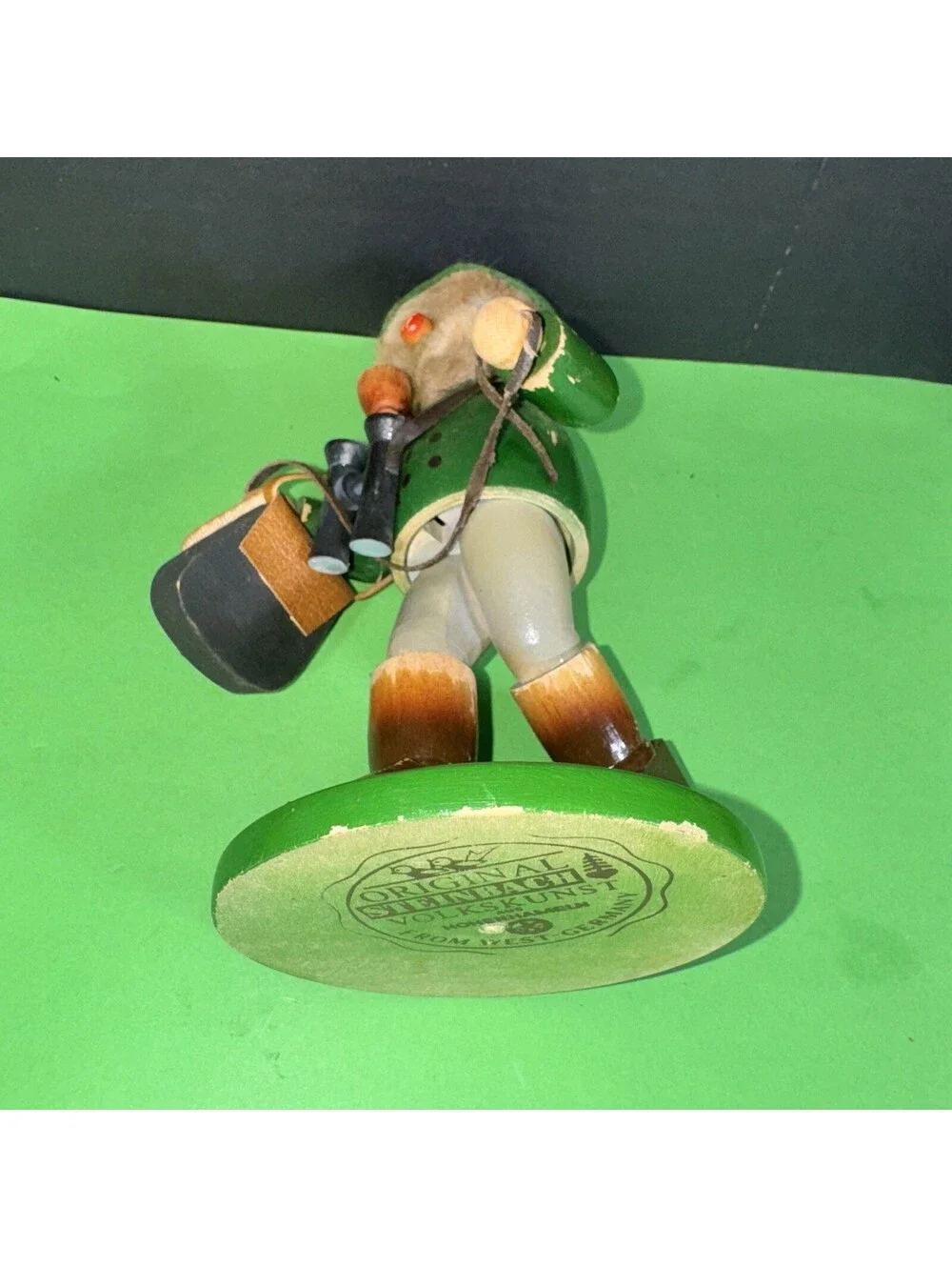 Vintage Steinbach Volkskunst Smoker Figurine Hunter West Germany 9.5” Wood